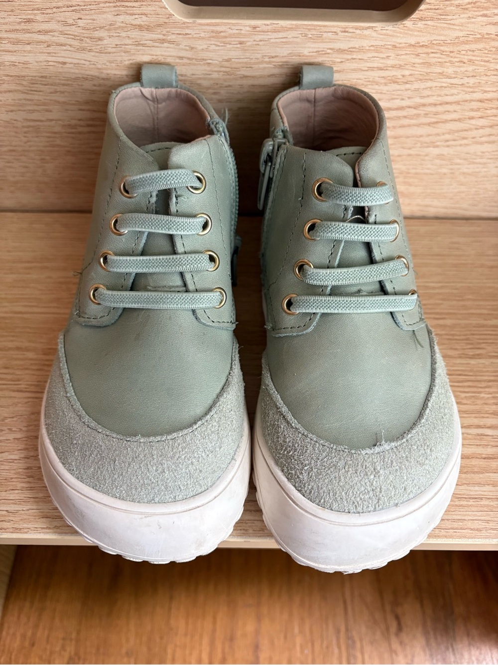 Little Love Bug Sage Green High-Top Sneakers
